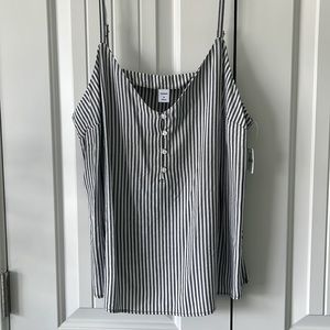 Dark Grey and White Stripped Tank